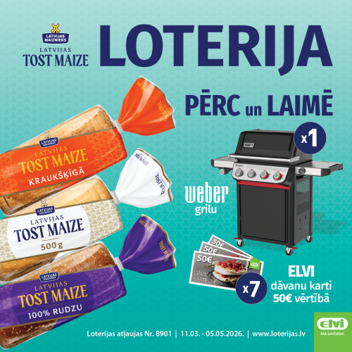 Лотерея Latvijas Tost Maize в магазинах ELVI.