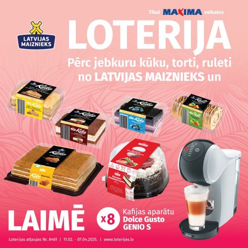 ТОРТЫ, ТОРТЫ, РУЛЕТЫ! ЛОТЕРЕЯ В МАГАЗИНАХ MAXIMA
