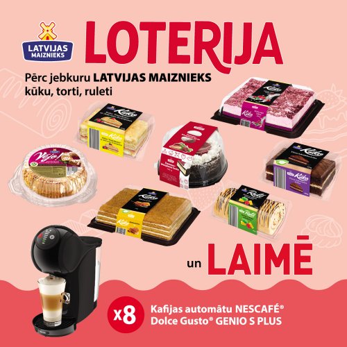 Kūkas, tortes, ruletes! loterija Maxima veikalos