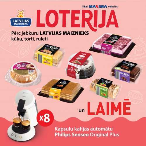 KŪKAS, TORTES, RULETES! LOTERIJA MAXIMA VEIKALOS