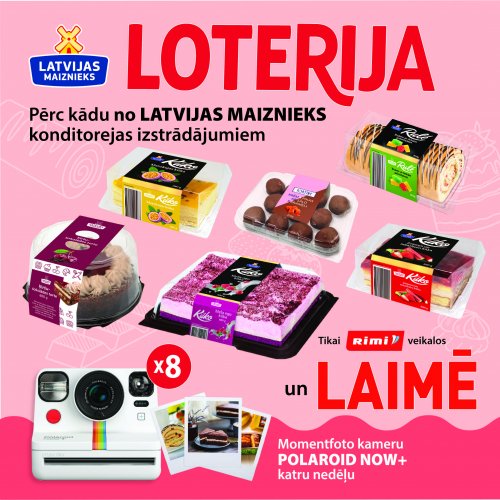 “Kūkas, tortes, ruletes!” produktu loterija RIMI veikalos