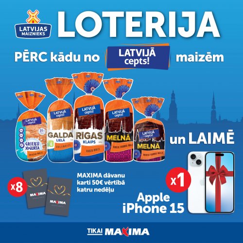 LATVIJĀ CEPTS ! LOTERIJA MAXIMA VEIKALOS