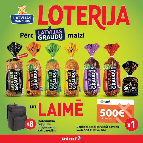 Latvijas Graudu maizes loterija veikalos Rimi