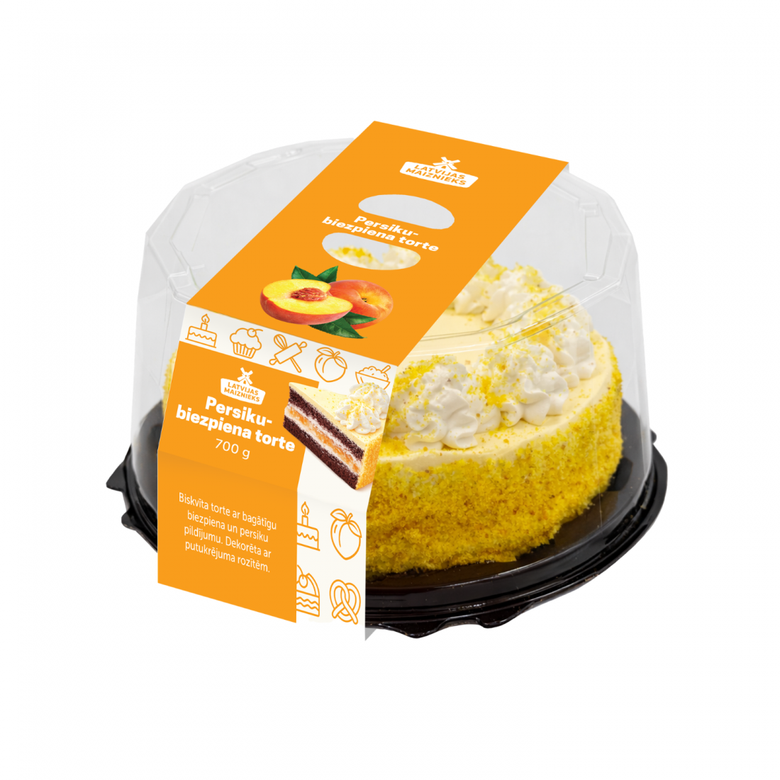 Persiku-biezpiena torte