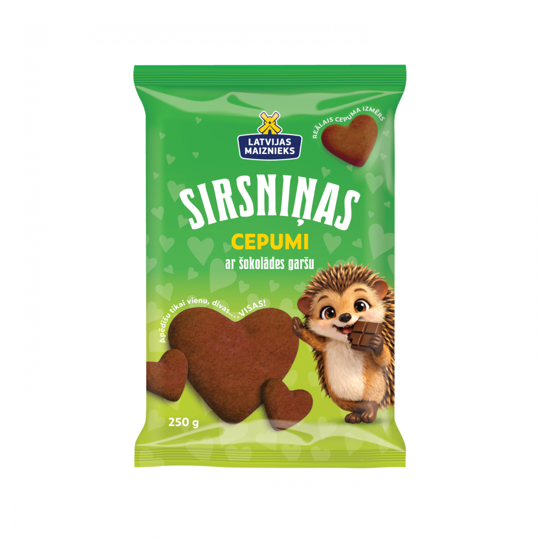 Heart-shaped cookies with chocolate flavour