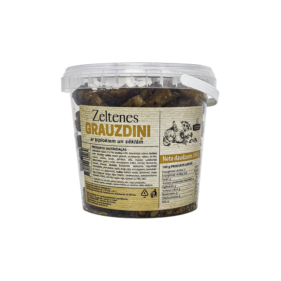 Bread crisps with garlic and seeds
