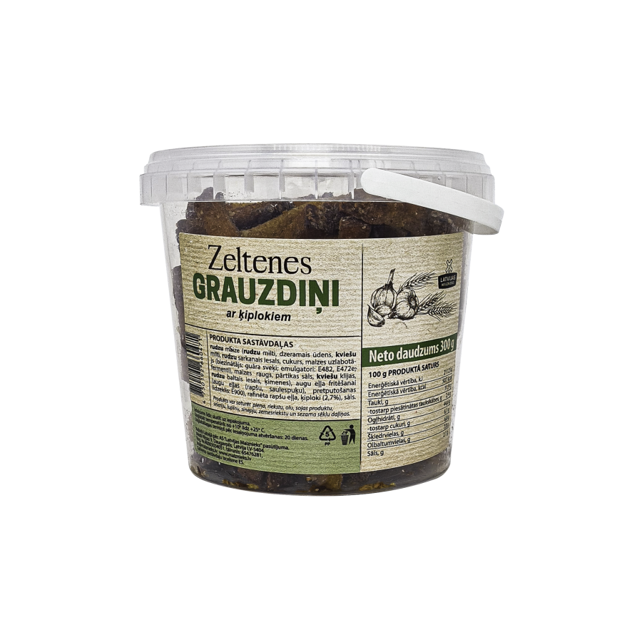 Zeltene bread crisps with garlic