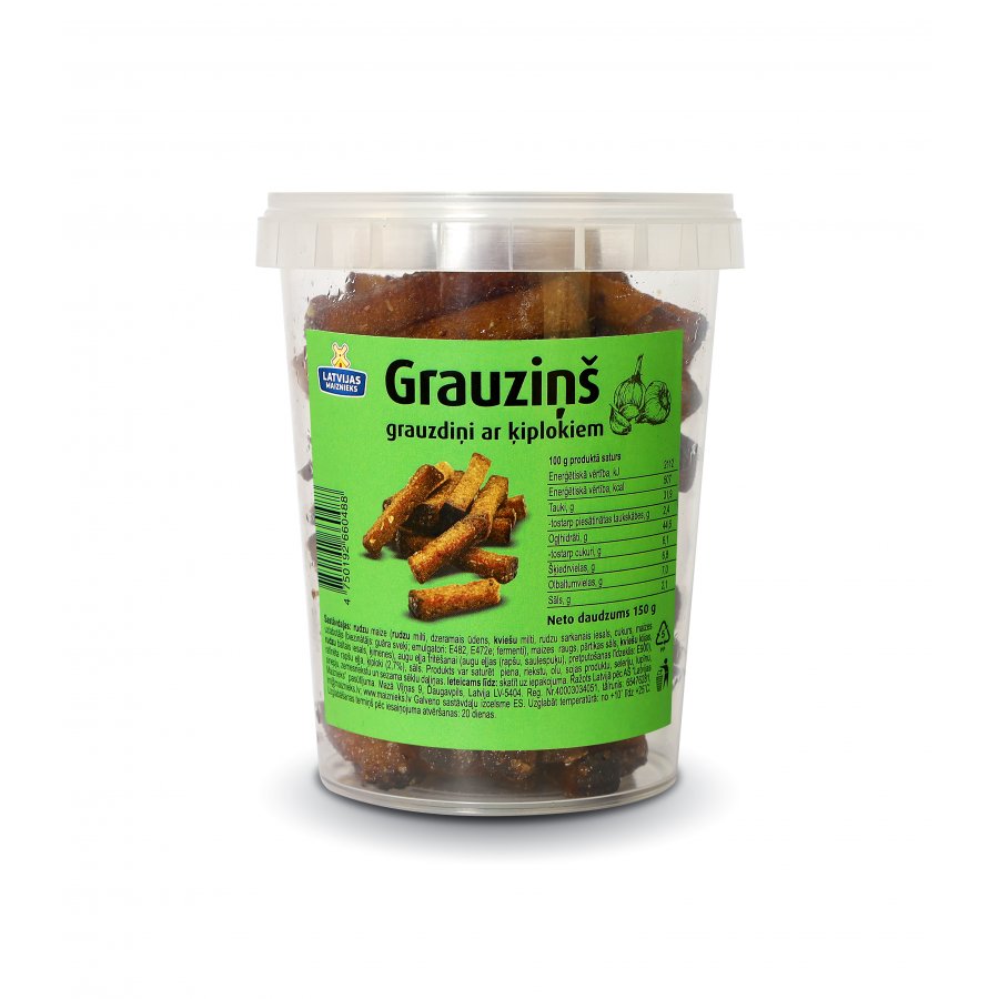 Grauziņš bread crisps with garlic