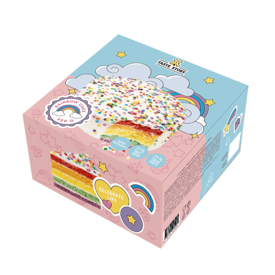 TASTE STORY RAINBOW CAKE.