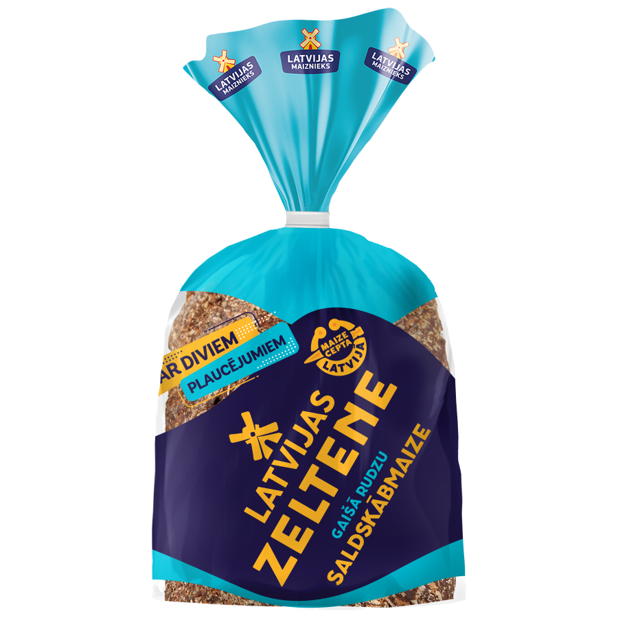 "LATVIJAS ZELTENE"  gaišā rudzu maize